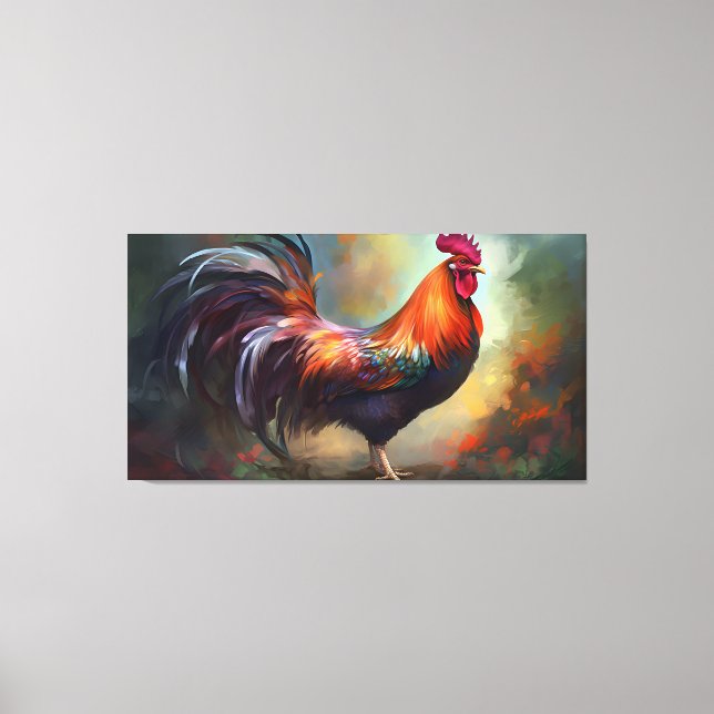 Eine faszinierende Rooster-Stretchkanavas-Printwer Leinwanddruck (Vorderseite)
