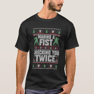 Eine Faust machen und Sie zweimal im Hockey-Spiele T-Shirt