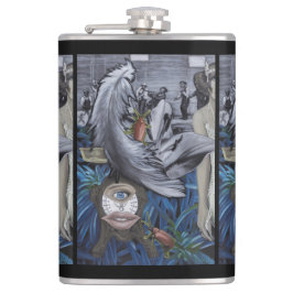 "Eine Feder und eine Skala-" Vinyl eingewickelte Flachmann