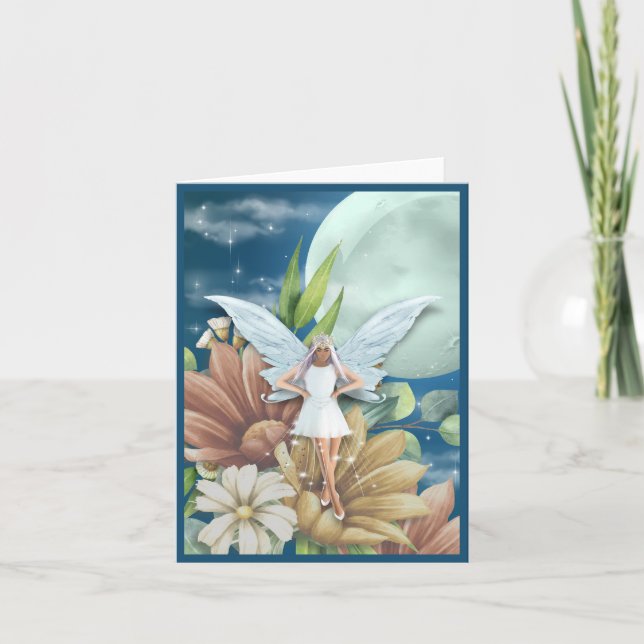 Eine Fee im Garten bei Nacht 4"x5,6" (Vorderseite)