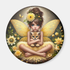 Eine Fee und ihr Leopardengürtel - Gelbes Magnet