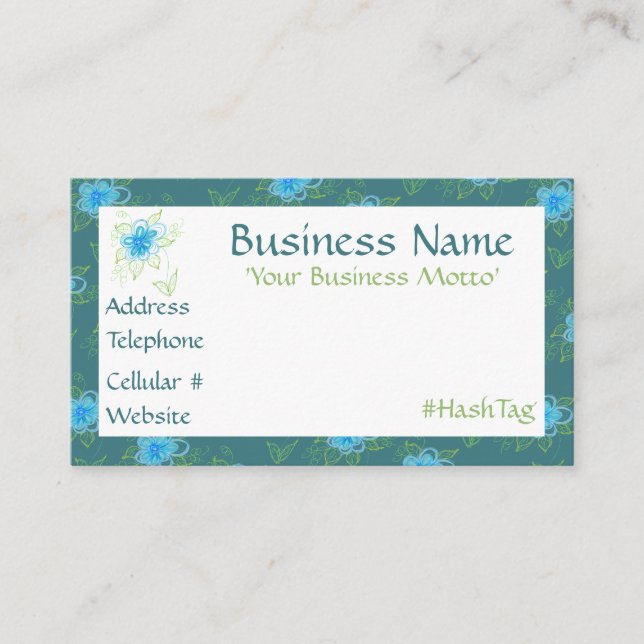 Eine feminine Designer-Visitenkarte Rabattkarte (Vorderseite)