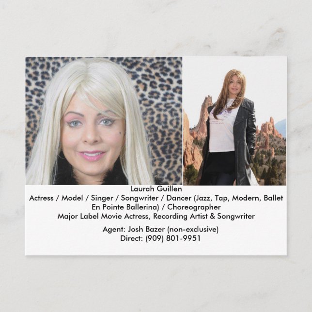 Eine Filmschauspielerin Laurah Guillen Film Compos Postkarte (Vorderseite)