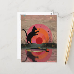 Eine Fischerkatze Postkarte