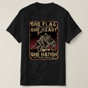 eine Flagge ein Land ein Herz ein Nation Veteran T T-Shirt