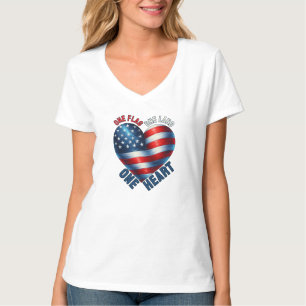 Eine Flagge Ein Land Ein Herz Patriotisch T-Shirt
