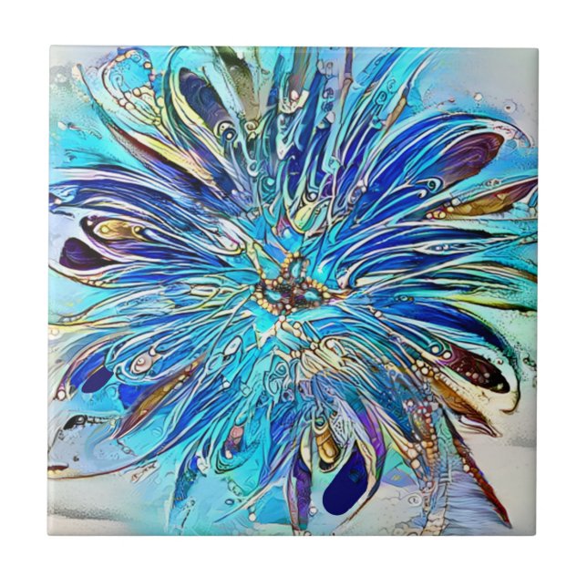 Eine Flasche Blauer Keramik Fliese (Vorderseite)