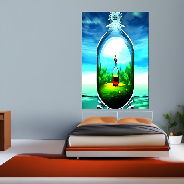 Eine Flasche in der Flasche | AI Art Poster (Von Creator hochgeladen)