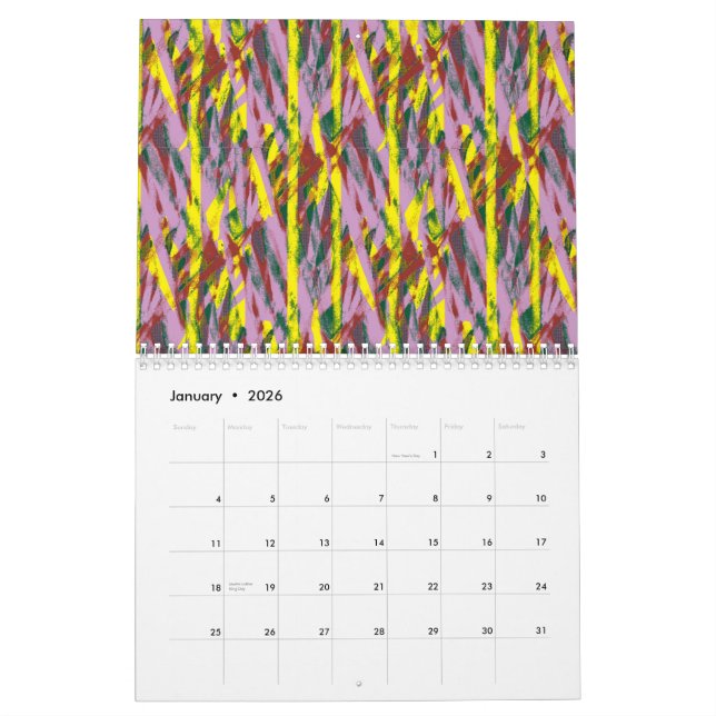 Eine flauschig graue Katze mit grünen Augen sitzt  Kalender (Jan 2026)