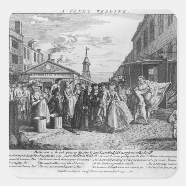 Eine Flottenhochzeit von 1747 Quadratischer Aufkleber (Vorderseite)