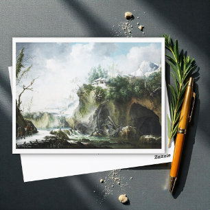 Eine Flusslandschaft im Winter, Francesco Foschi Postkarte