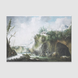 Eine Flusslandschaft im Winter, Francesco Foschi Seidenpapier