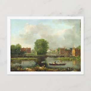 Eine Flusslandschaft, möglicherweise eine Aussicht Postkarte