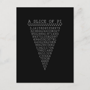 Eine Folie mit Pi-Typografie Postkarte
