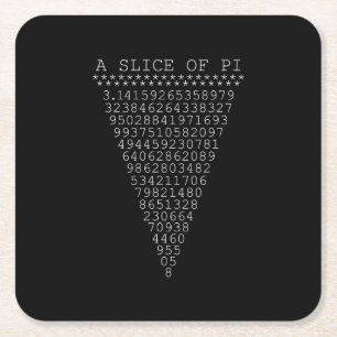 Eine Folie mit Pi-Typografie Rechteckiger Pappuntersetzer