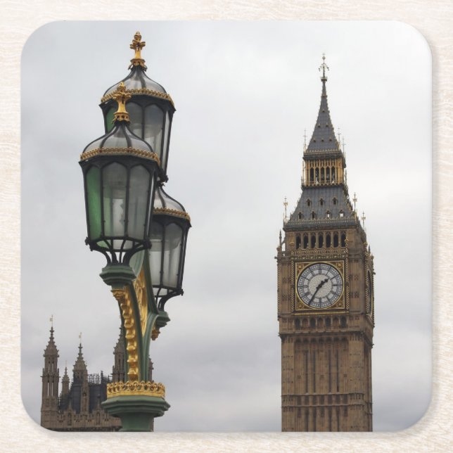Eine Frage der Perspektive - London - Big Ben Unte Rechteckiger Pappuntersetzer (Vorderseite)