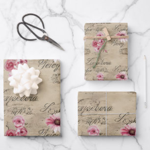 Eine französische Ephemera-Designreihe 20 Geschenkpapier Set