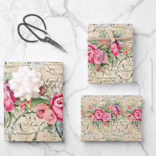 Eine französische Ephemera-Designreihe 26 Geschenkpapier Set