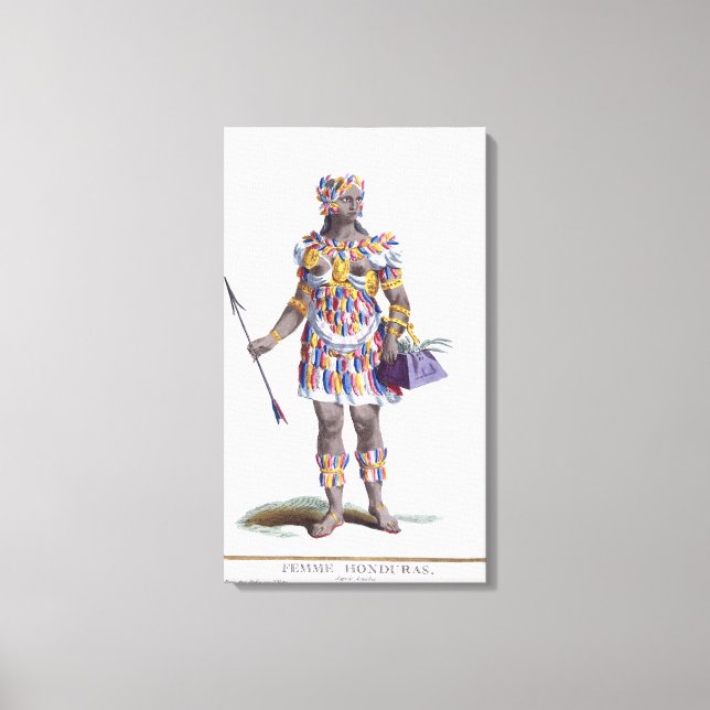 Eine Frau aus Honduras, 1780 (farbige Gravur) Leinwanddruck (Vorderseite)