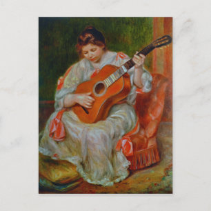 Eine Frau, die Gitarre spielt - Pierre Auguste Ren Postkarte