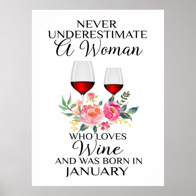 Eine Frau, die im Januar Wein Liebe Poster (Vorne)
