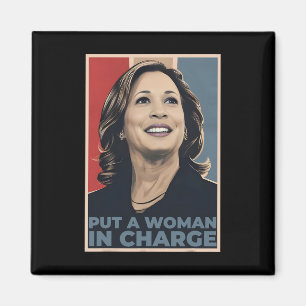 Eine Frau, die Kamala Harris für den Präsidenten l Magnet