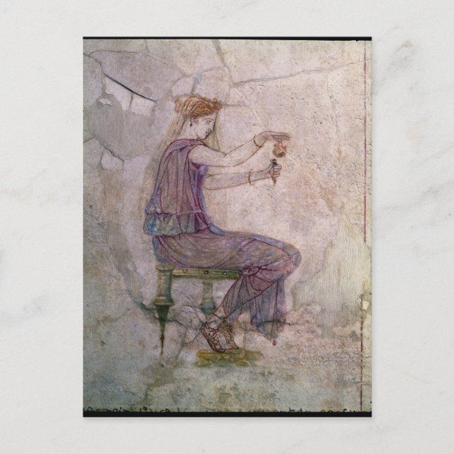 Eine Frau, die Parfüm in einen Phial gießt Postkarte (Vorderseite)