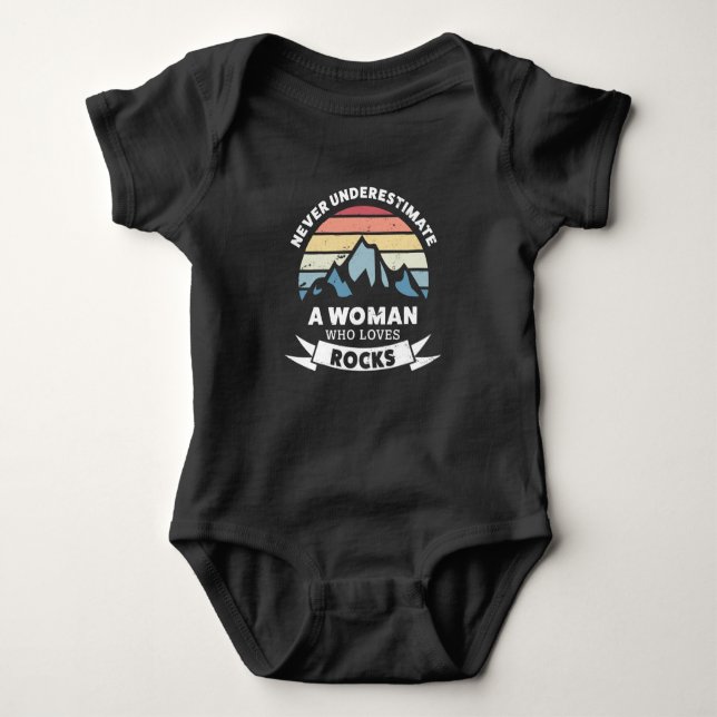 Eine Frau, die Rocks Geology Gift Liebe Baby Strampler (Vorderseite)