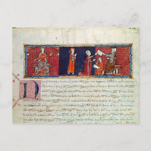 Eine Frau, die vorher einen Eid leistet Postkarte