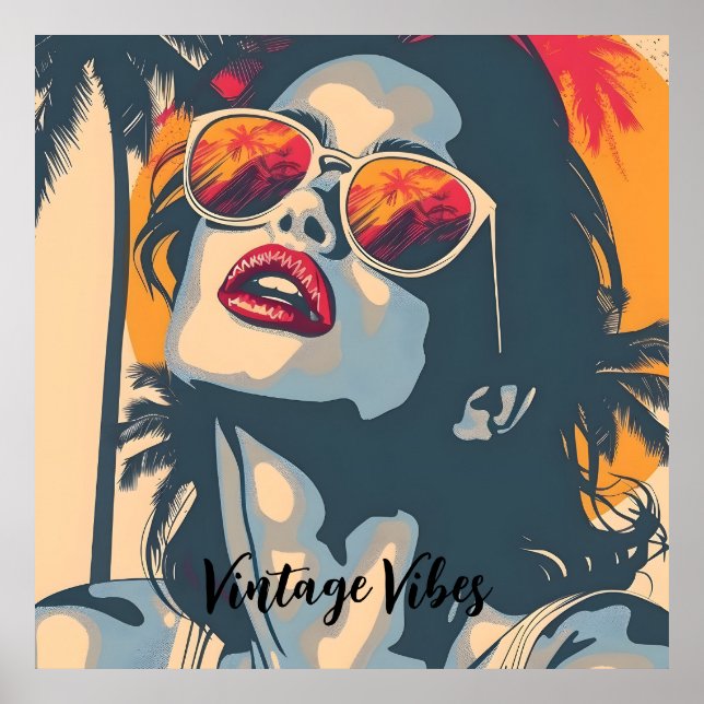 Eine Frau im Retro-Stil Poster (Vorne)