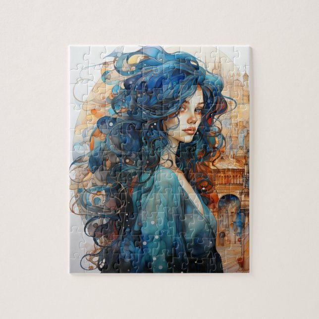 Eine Frau in der Stadt Puzzle (Vertikal)