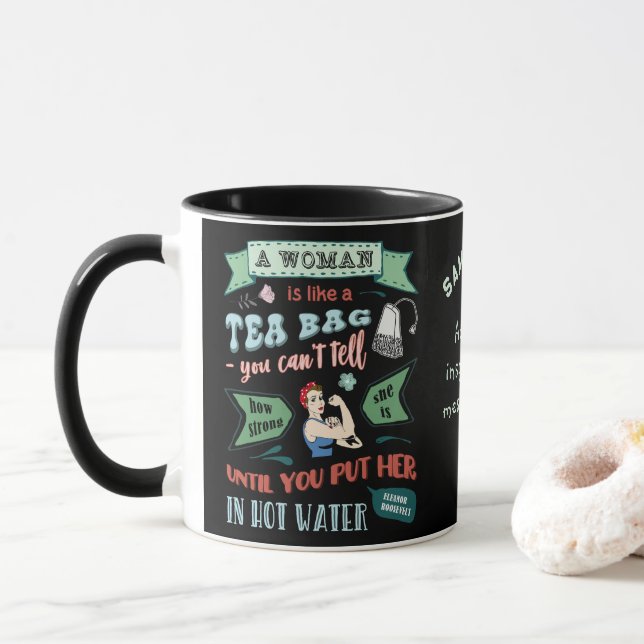 Eine Frau ist wie eine eigene Teebeutel-Tasse Tasse (Mit Donut)