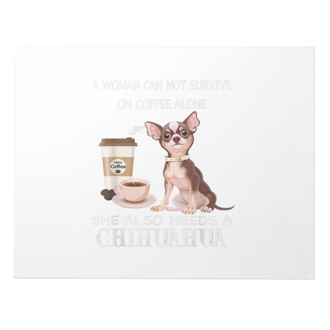 eine Frau kann nicht allein auf Kaffee überleben s Notizblock (Vorderseite)