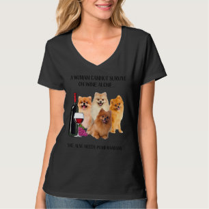 Eine Frau kann nicht allein auf Wein überleben Spi T-Shirt