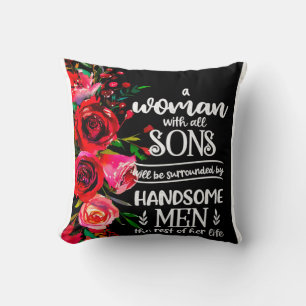 Eine Frau mit allen Söhnen Geschenk, Geschenkidee Kissen