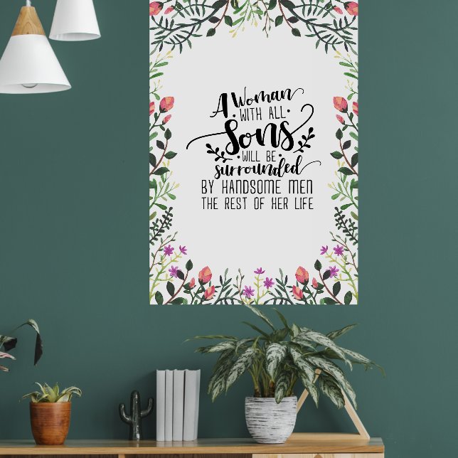 Eine Frau mit allen Söhnen Poster (Wohnzimmer 1)