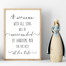 Eine Frau mit allen Sons Art Print Poster
