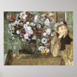 Eine Frau mit Chrysanthemen von Edgar Degas Poster