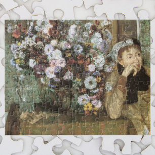 Eine Frau mit Chrysanthemen von Edgar Degas Puzzle
