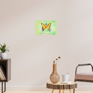 Eine Frau mit Schmetterlingsflügeln Poster