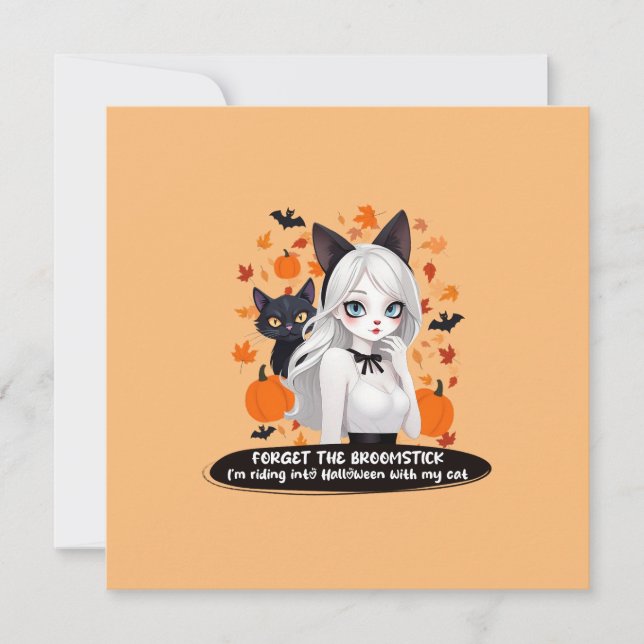 Eine Frau mit schwarzer Katze. Einladung (Vorderseite)