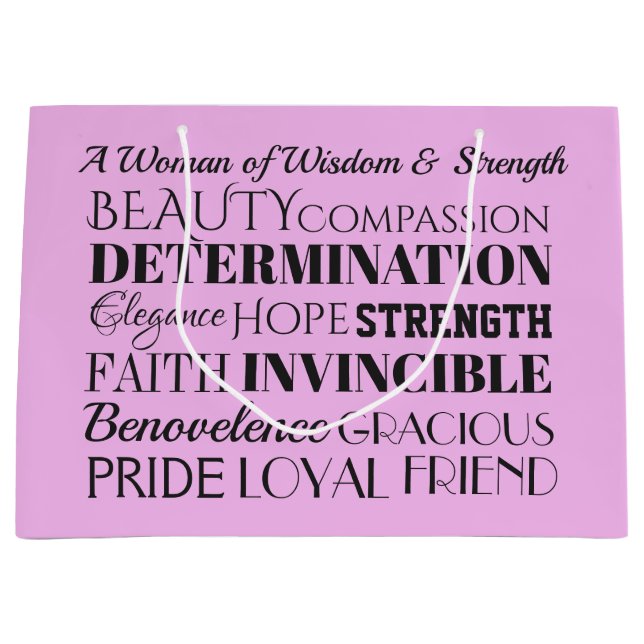 Eine Frau mit Stärke - siehe Rückseite Große Geschenktüte (Vorderseite)