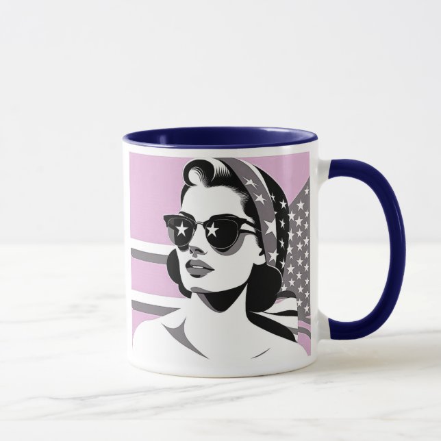 Eine Frau mit Sternbrille. Tasse (Rechts)