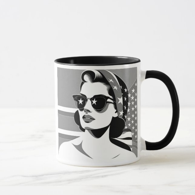 Eine Frau mit Sternbrille. Tasse (Rechts)