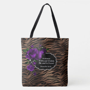 Eine Frau mit Weisheit und Weisheit Tiger Print Ta