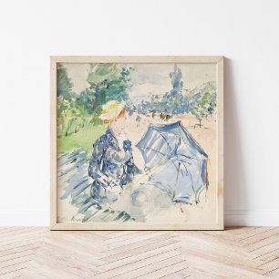 Eine Frau sitzt auf einer Bank Berthe Morisot Poster