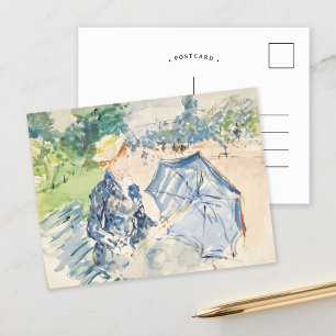 Eine Frau sitzt auf einer Bank   Berthe Morisot Postkarte