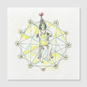 Eine Frau und Mandala Magnetkarte