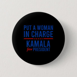 Eine Frau unter der Leitung von Kamala Harris demo Button
