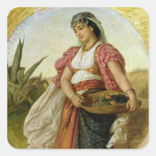 Eine Frau von Algier, 1871 Quadratischer Aufkleber